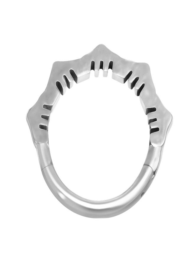 SMLBJUTE 16G Flower Clicker Nose Ring 316L Surgical Steel Hypoallergenic Septum Ring Hoop for Piercing Septum Ear Cartilage (1 Pcs Silvery) - Image 1